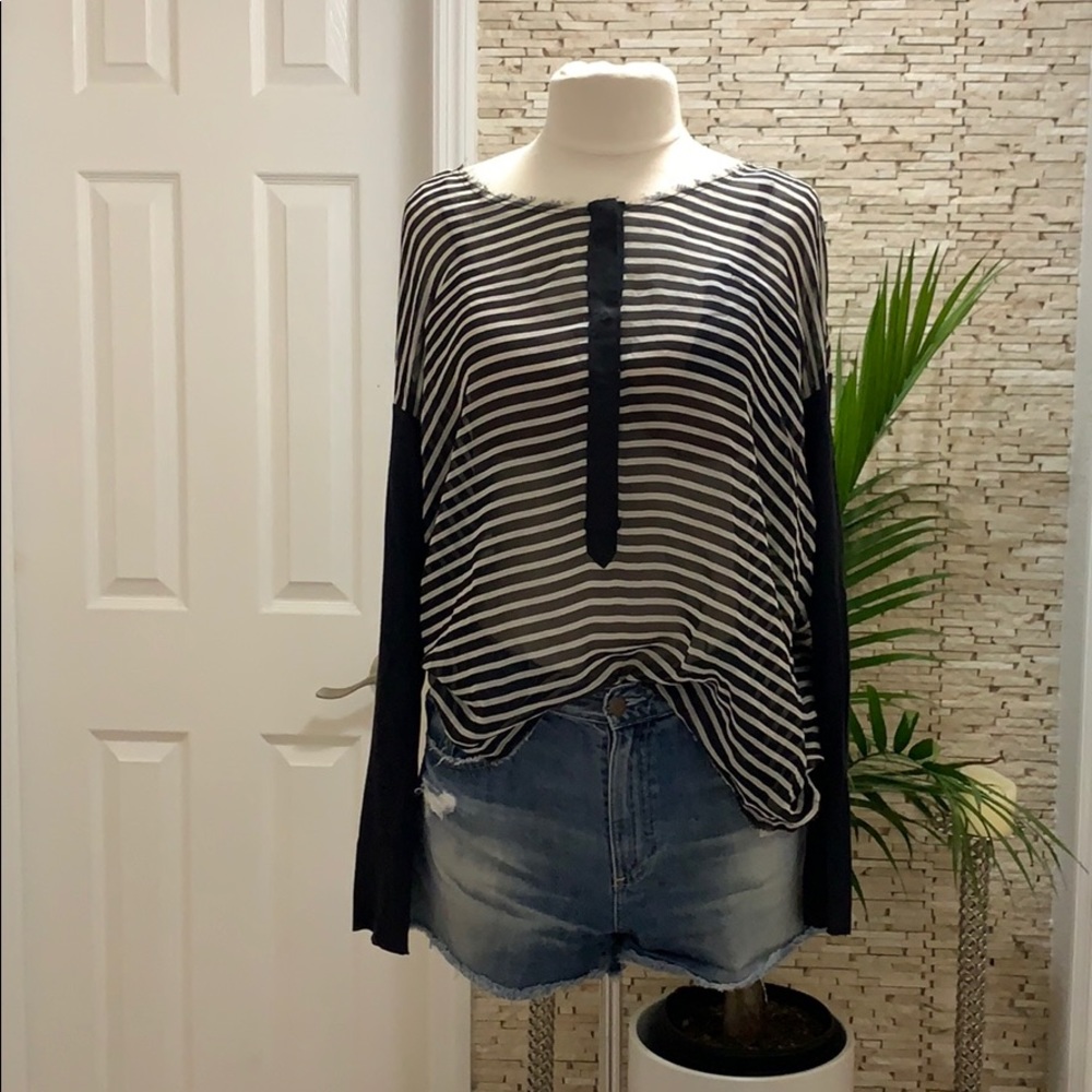 Silk stripe top from Anthropologie